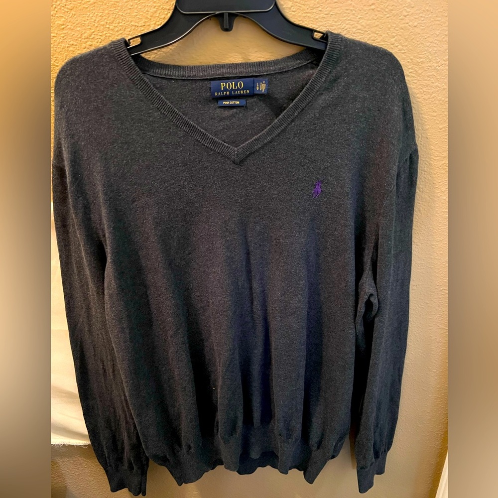 Polo Ralph Lauren 100% Pima Cotton V Neck Sweater Large